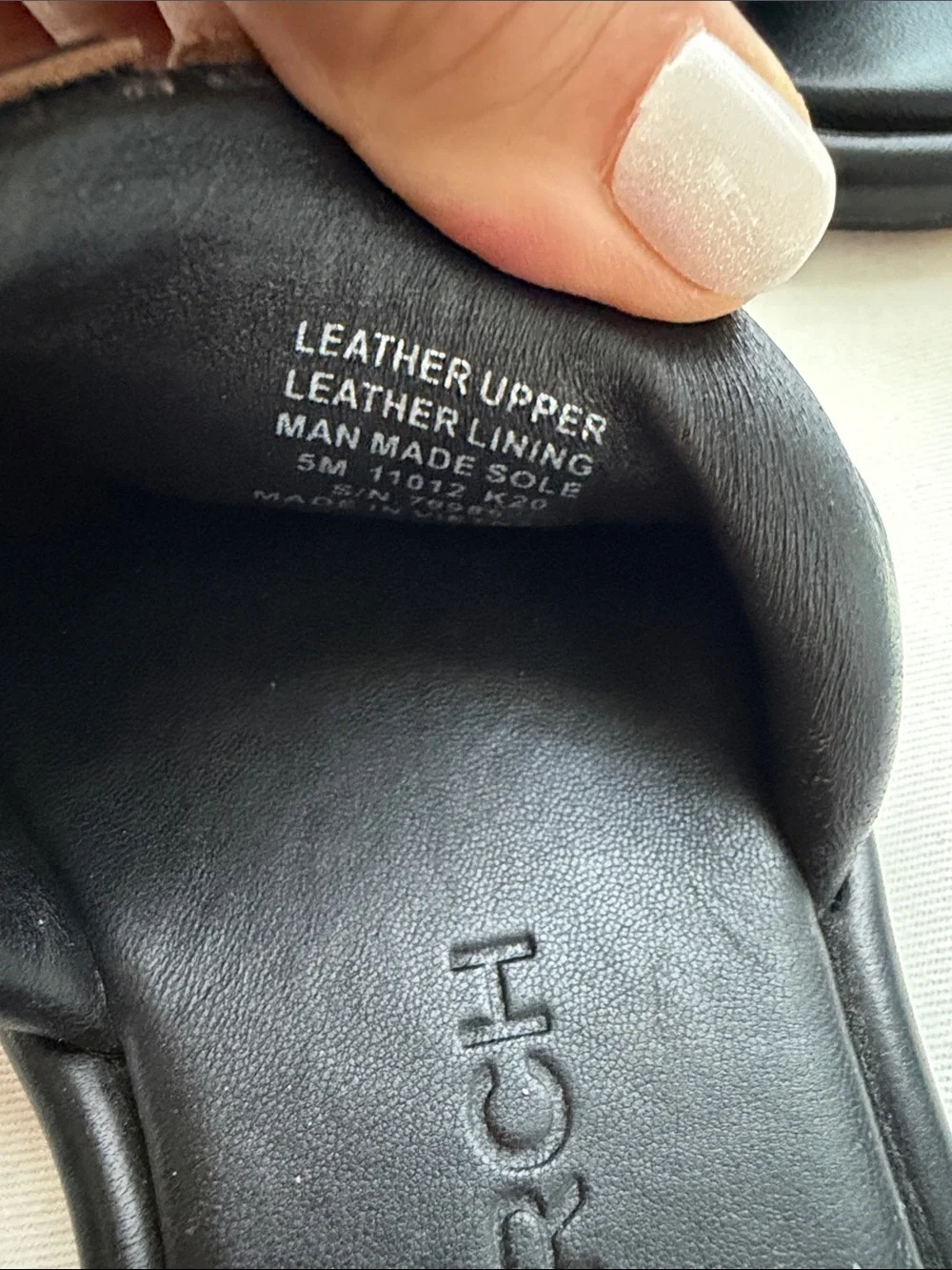 Tory Burch Black Leather Slide Sandals with Gold-Trim Logo